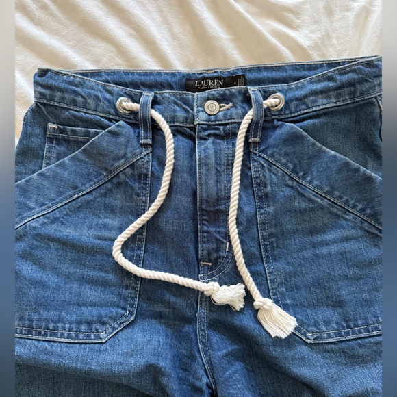 Lauren Ralph Lauren Wide Leg Tie front Jeans- size 6 - Picture 4 of 5